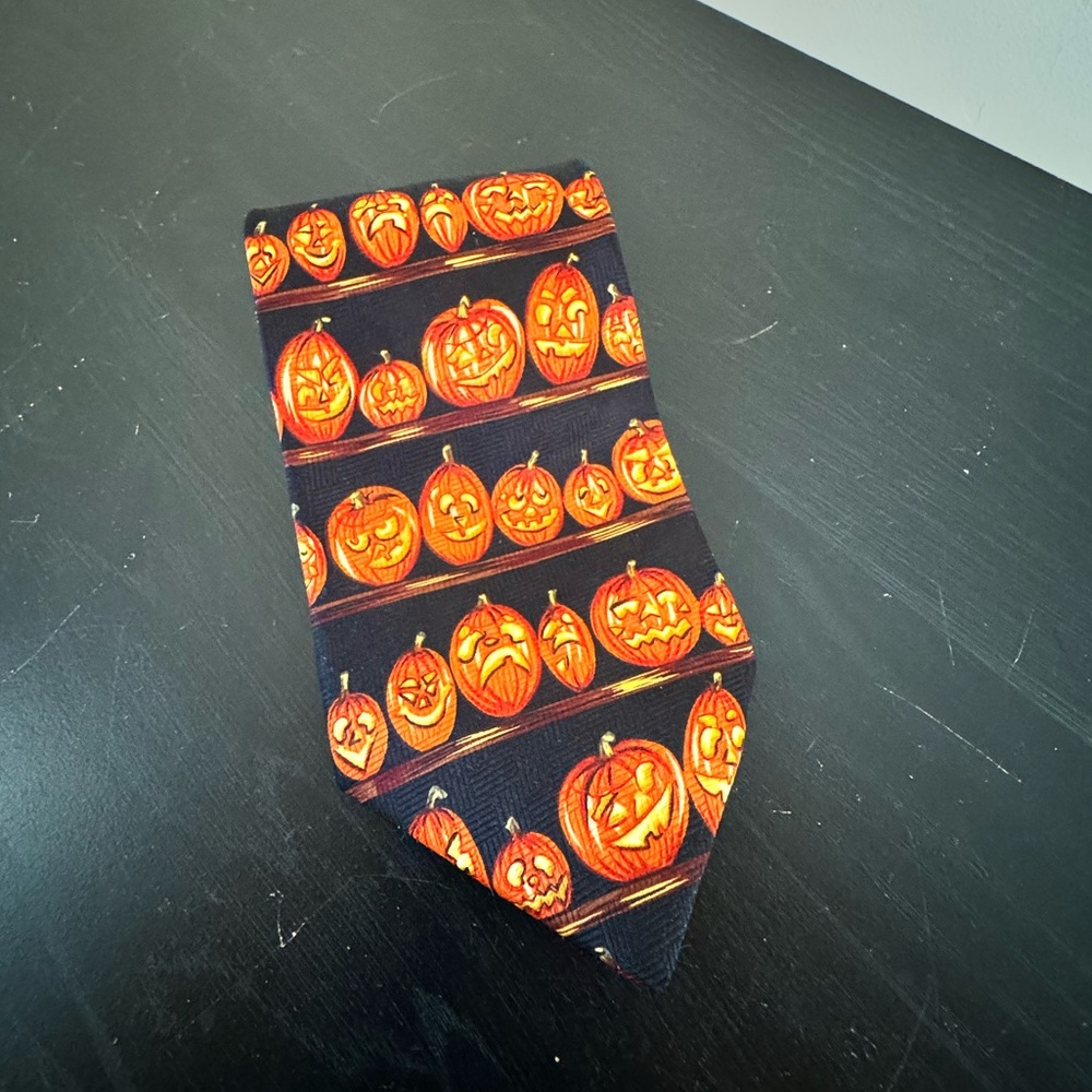 Halloween Jack O’Lantern Pumpkin Necktie Neck Tie by Addiction